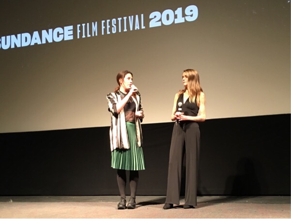 Director Sacha Polak & Actress Vicky Knight during the Q&A after the world premiere screening of DIRTY GOD - Sundance 2019